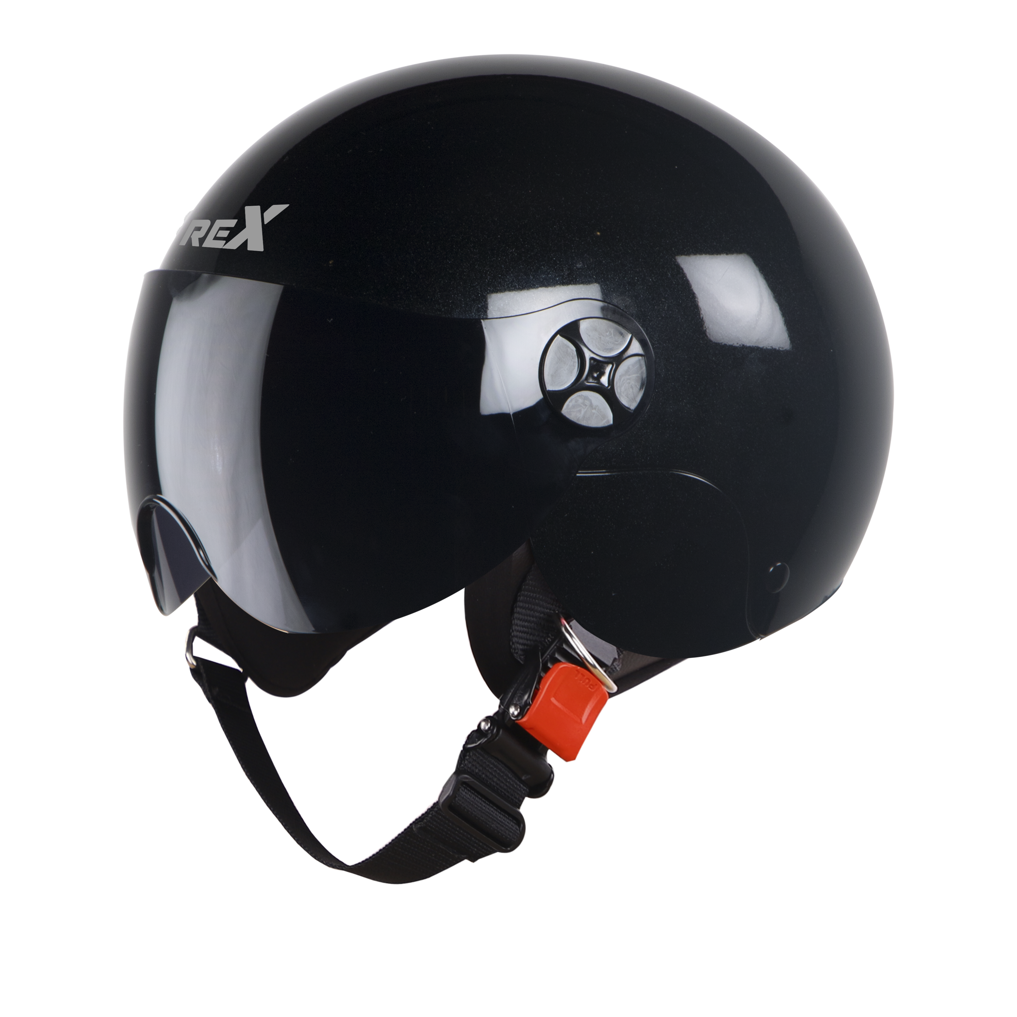 SBH-16 REX GLOSSY BLACK (FITTED WITH CLEAR VISOR AND SMOKE VISOR ONLY FOR ILLUSTRATION PURPOSE)